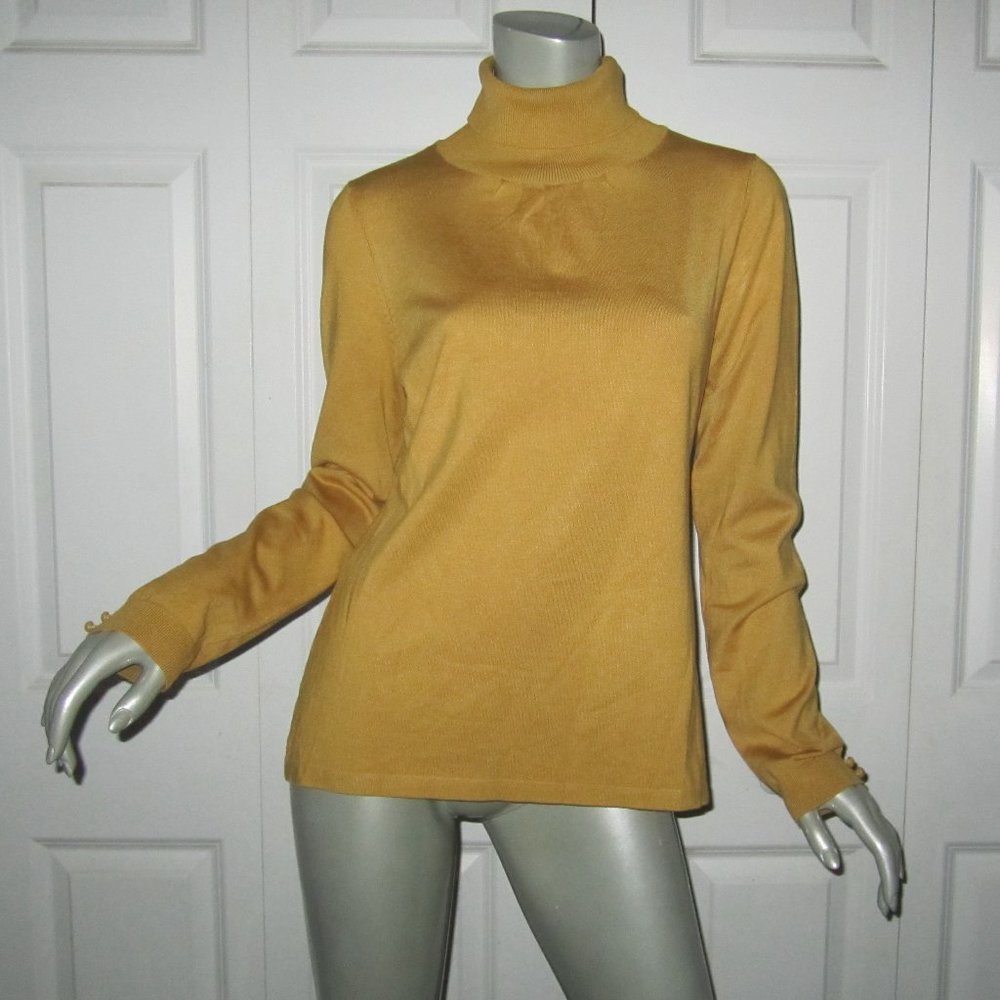 EMANUEL UNGARO Caramel Turtleneck Sweater Large